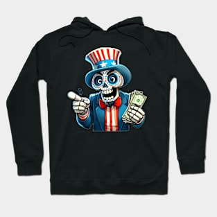 Sugar Skull Uncle Sam - 4th of July - Capitalism Hoodie